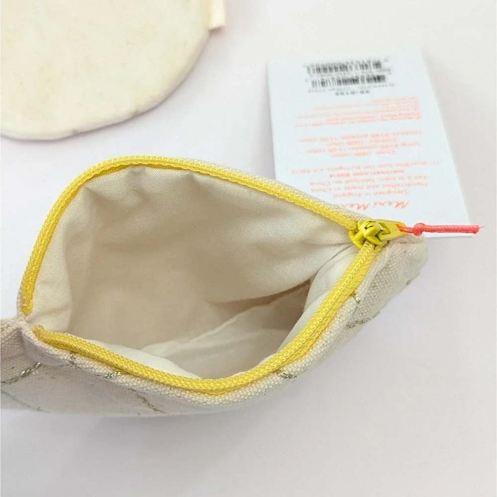 Meri Meri Coin Purse Lot Moon & Pineapple Shape Canvas Embroidered Zipper Pouch